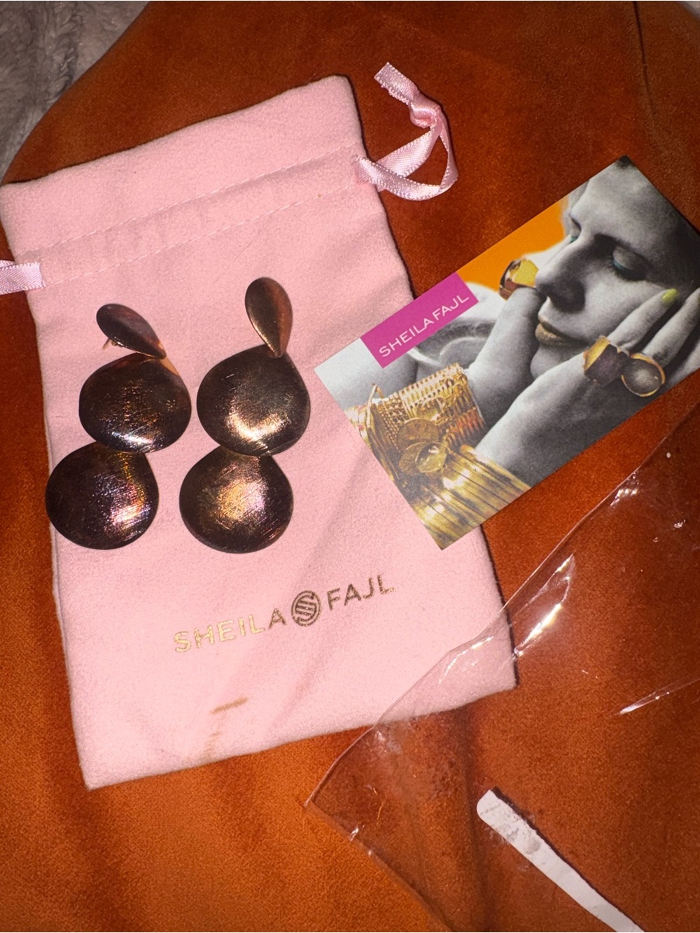 Sheila Fajl- Melinda Drop Earrings in Bronze Burnished color way- brand new